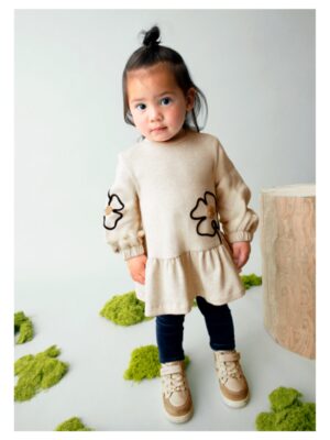 Jurk met bloem + kousenbroek