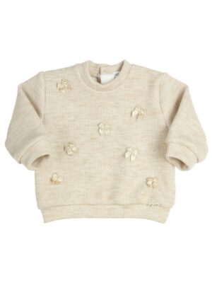 Sweater Centia beige met strikjes en glitter - GYMP