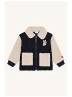 Teddy winterjas beige/blauw - HUST AND CLAIRE