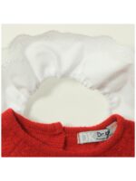 Jurk rood met kraagje en rok met strikjes - DR KID