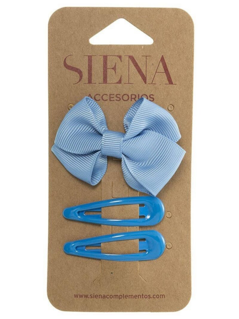 Set van 2 speldjes + strik pastelblauw - SIENA