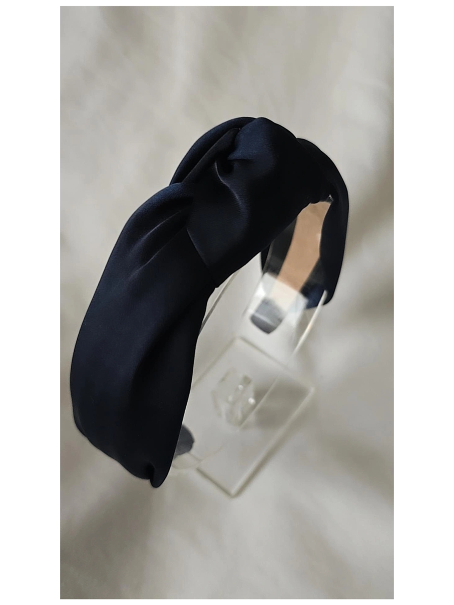 Diadeem met knoop donkerblauw - BY MEV