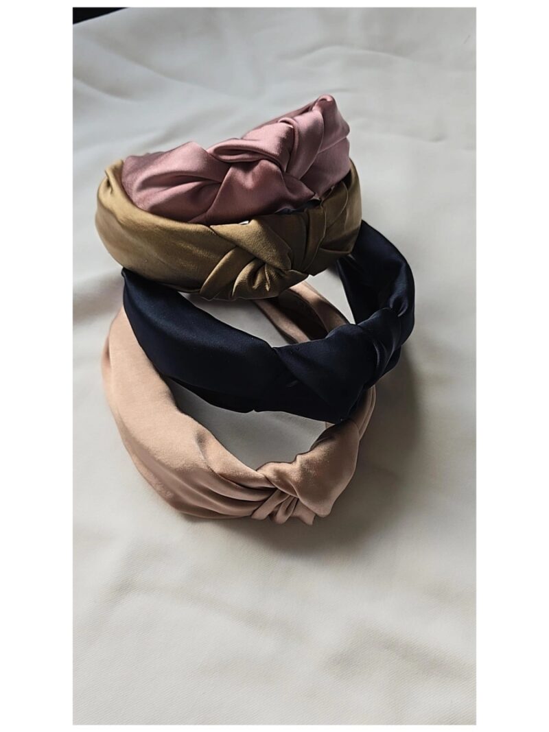 Diadeem met knoop donkerblauw - BY MEV