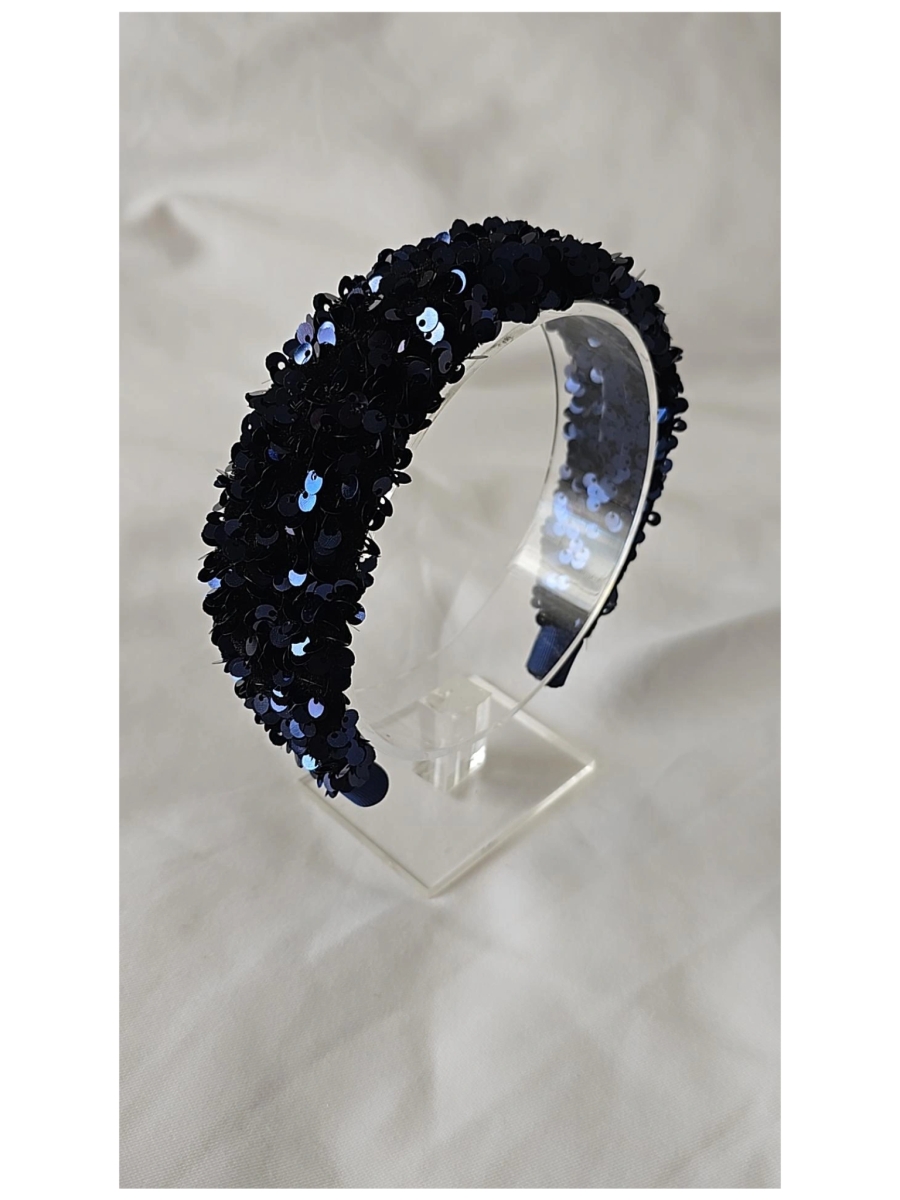 Diadeem met pailletten donkerblauw - BY MEV