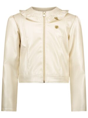 Faux-leather jas ivoor - LE CHIC KIDSWEAR