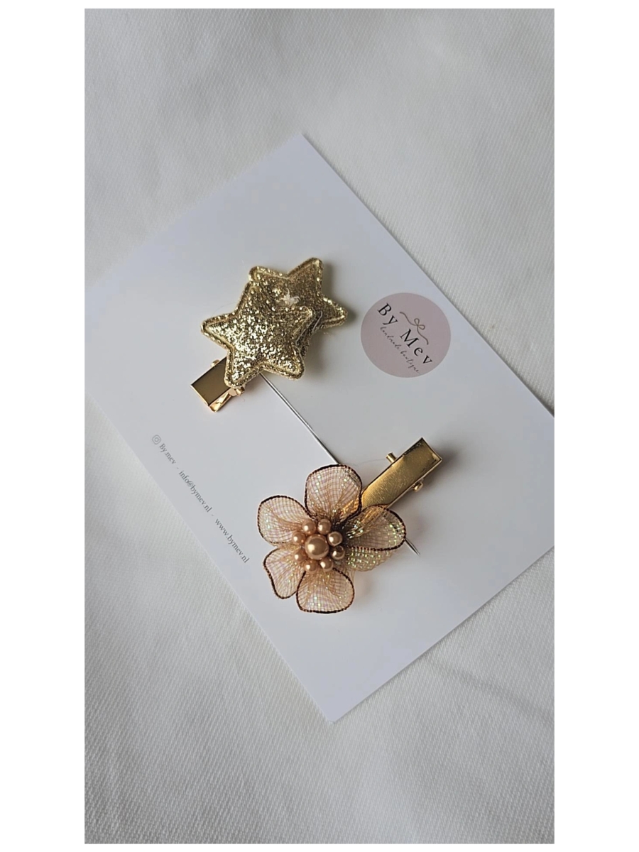 Set van 2 speldjes glitter - BY MEV