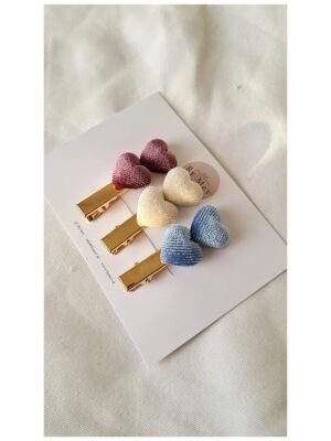 Set van 3 speldjes met hartjes - BY MEV