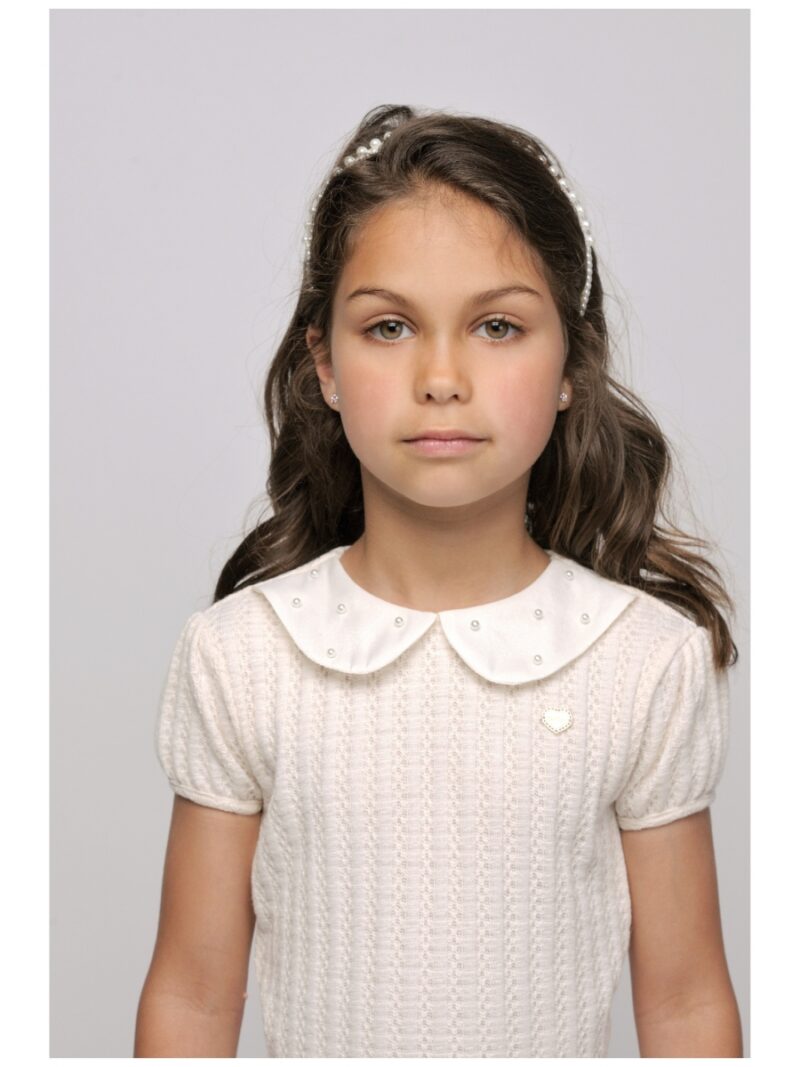 Top Narly met kraagje met parels - LE CHIC KIDSWEAR