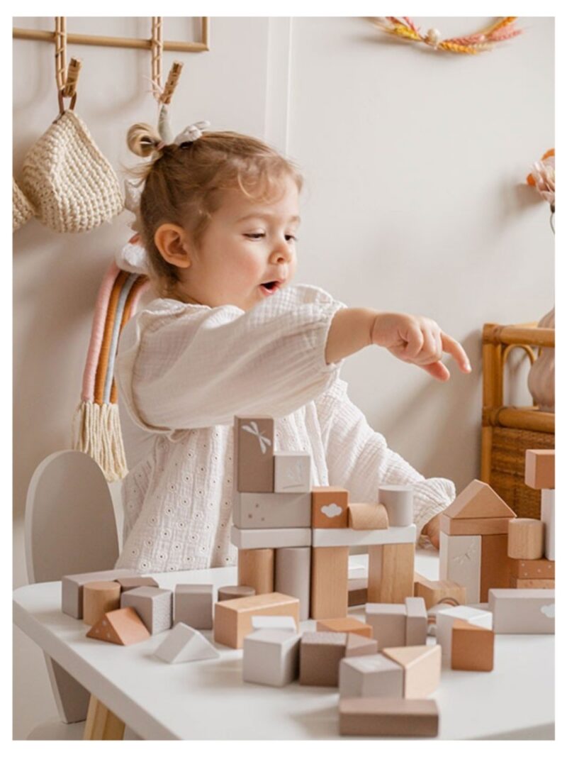 Houten blokkenset beige - LABEL LABEL