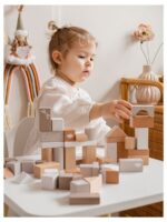 Houten blokkenset beige - LABEL LABEL