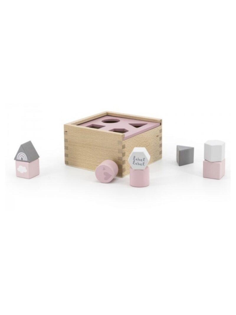 Houten vormendoos roze - LABEL LABEL