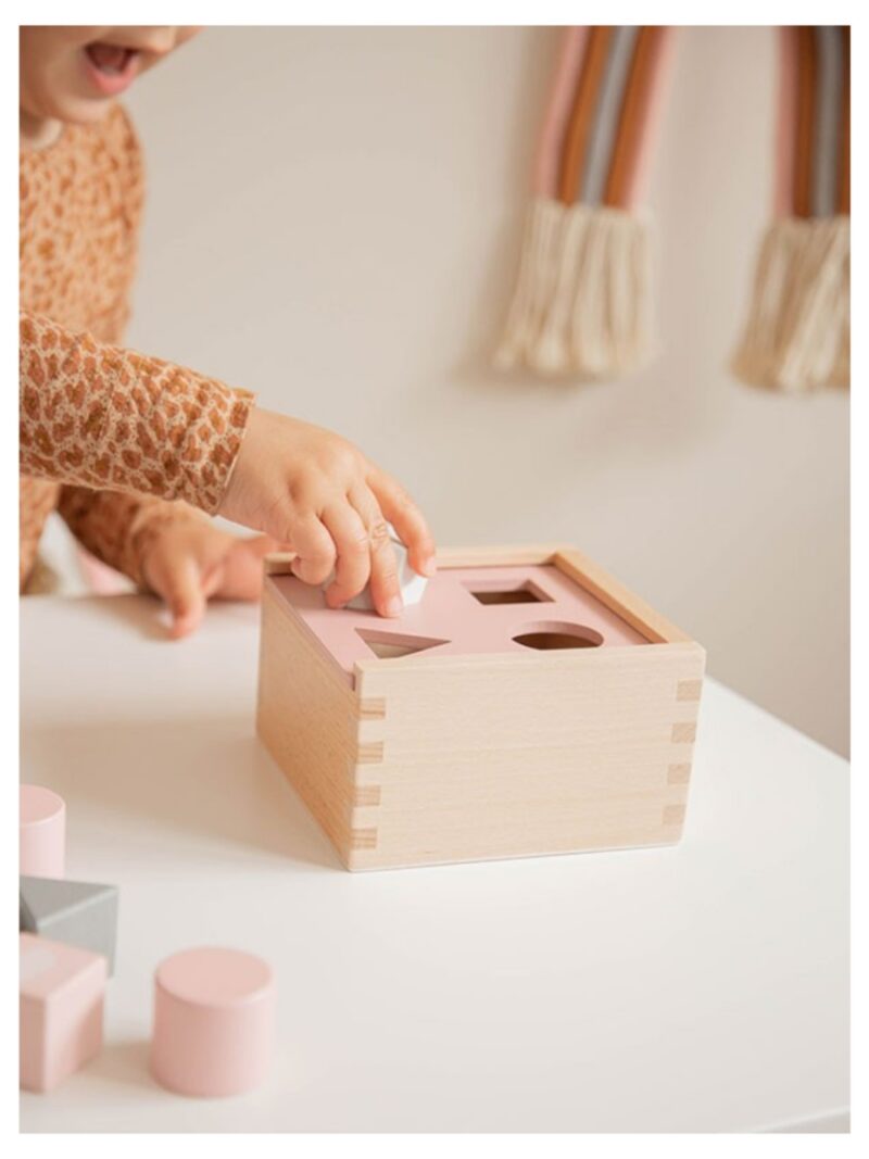 Houten vormendoos roze - LABEL LABEL