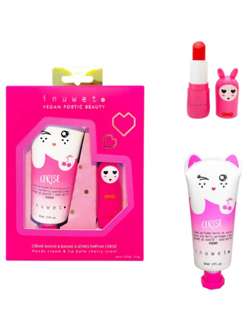 Set handcrème + lippenbalsem kers - INUWET