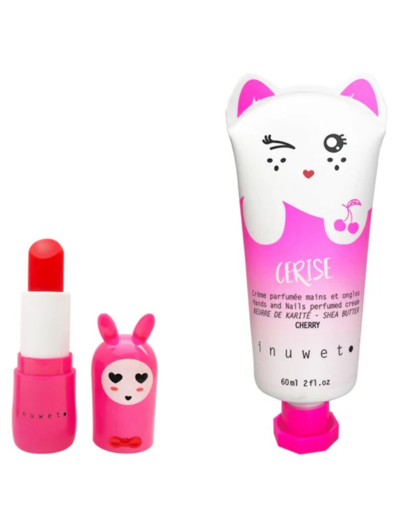 Set handcrème + lippenbalsem kers - INUWET