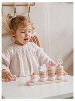 Houten stapelringen roze - LABEL LABEL