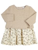 Jurk Karissa beige goud/glitter met bloemetjesrok - GYMP