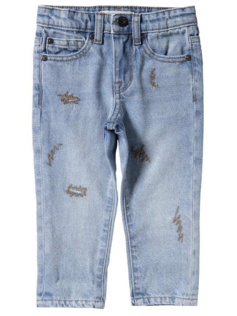 Denim | Tapered Embro Jeans - YOUR WISHES