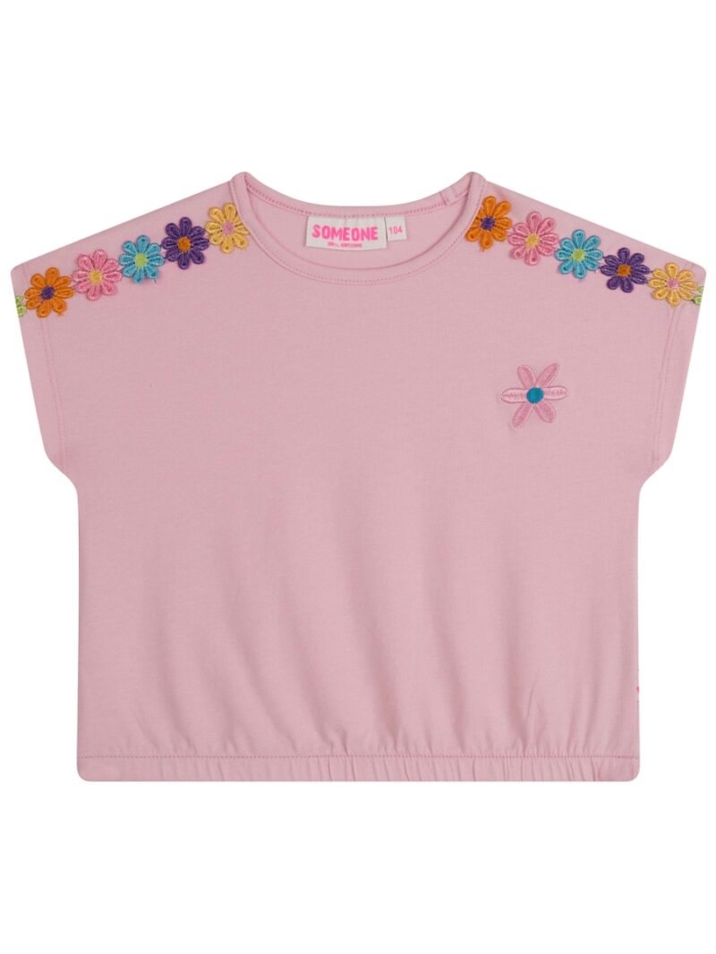 T-shirt roze met bloemetjes - SOMEONE