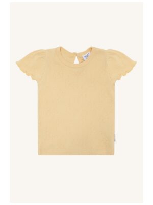 T-shirt HCAlma basic pointelle geel - HUST AND CLAIRE