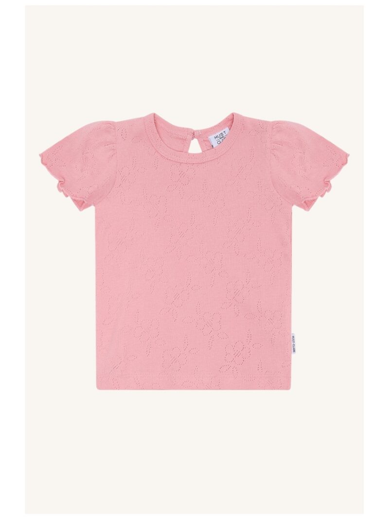 T-shirt HCAlma basic pointelle roze - HUST AND CLAIRE