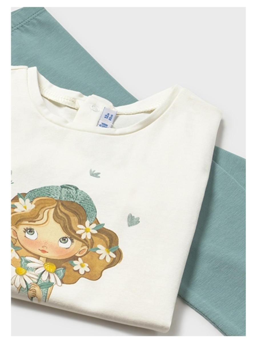 Set t-shirt + legging + vestje met bloemen - MAYORAL