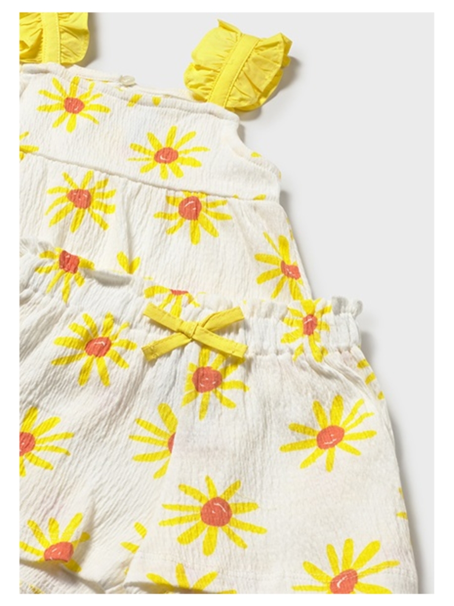 Set topje + shortje met gele bloemen - MAYORAL