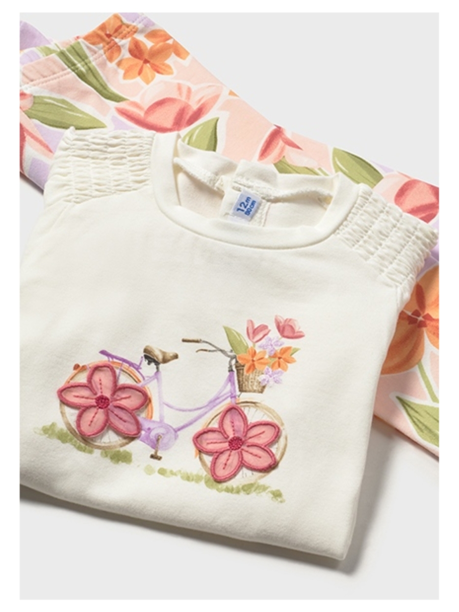 Set van t-shirt + legging met bloemen - MAYORAL