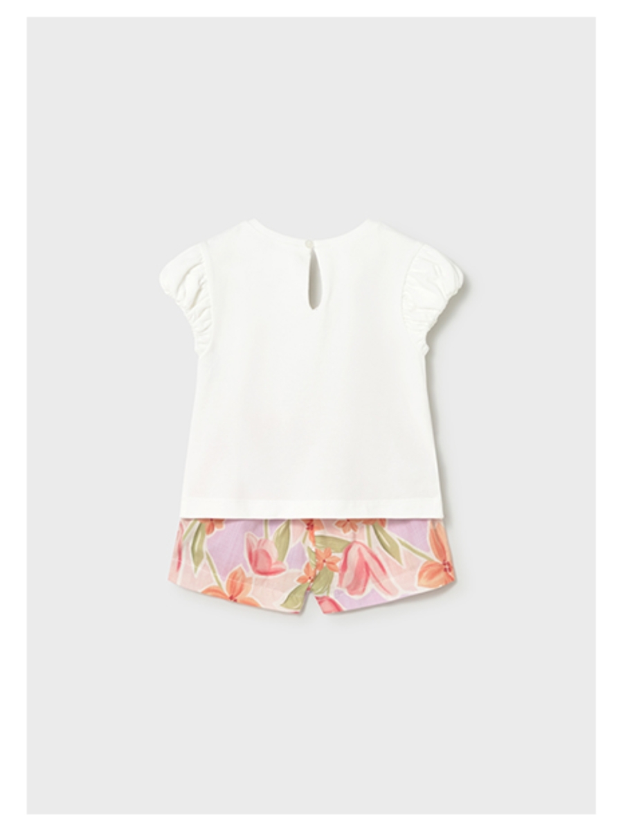 Set van t-shirt + shortje met bloemen - MAYORAL