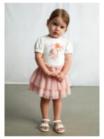 T-shirt met meisje en bloemen - MAYORAL