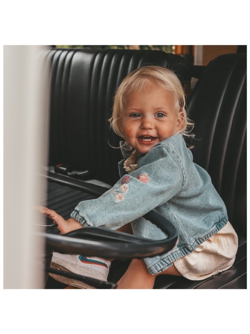 Stretch Denim | Jeansjas met bloemen - YOUR WISHES
