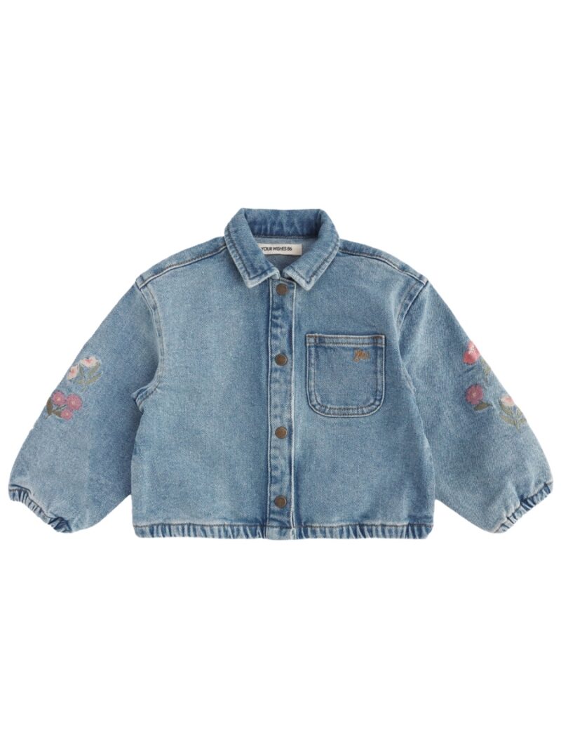 Stretch Denim | Jeansjas met bloemen - YOUR WISHES