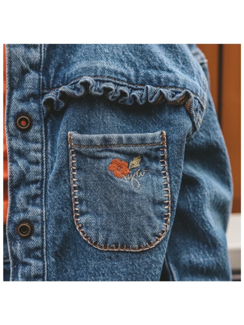 Stretch Denim | Jeansjas met roosjes - YOUR WISHES