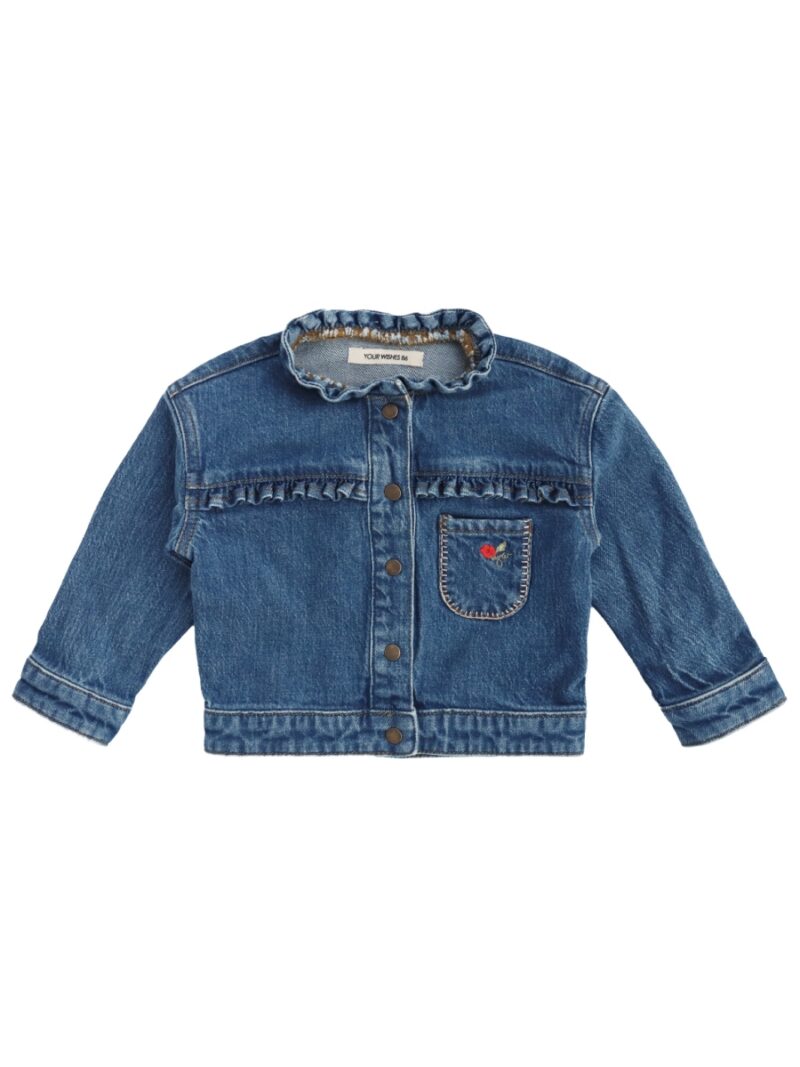 Stretch Denim | Jeansjas met roosjes - YOUR WISHES