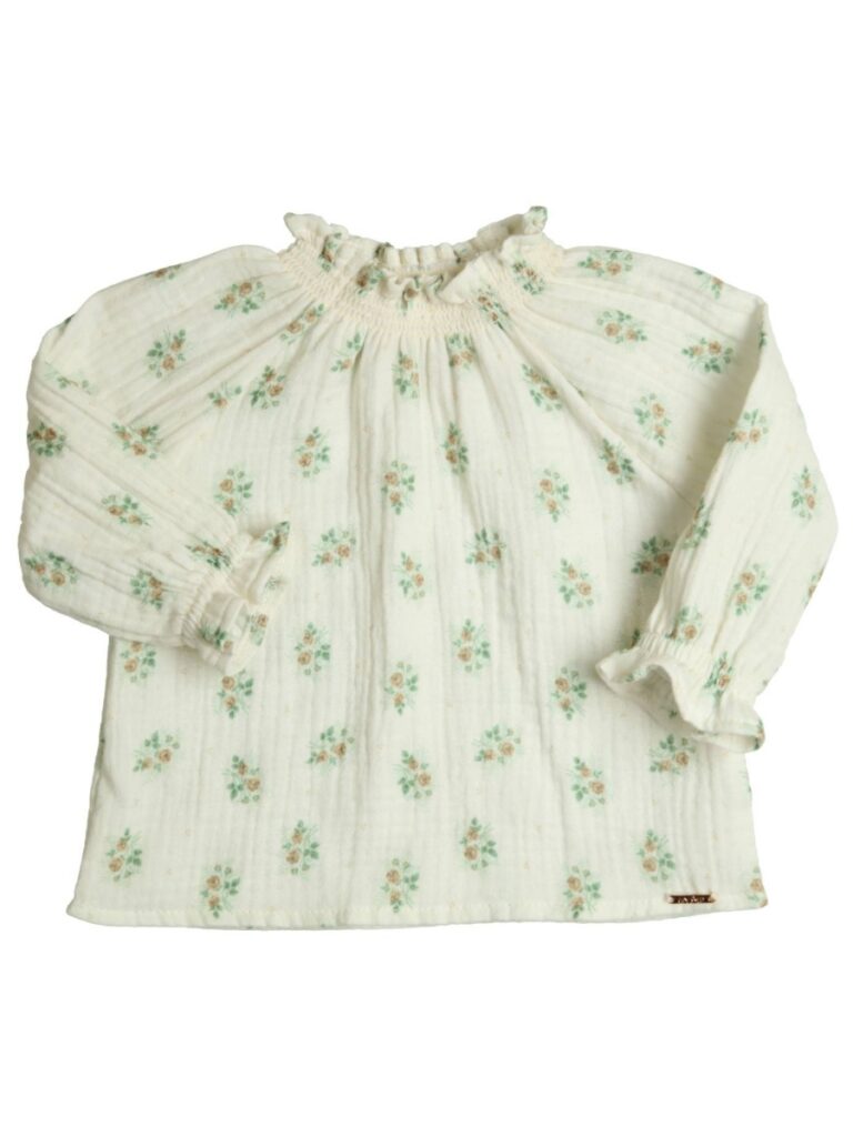 Blouse Florens met bloemetjes groen - GYMP 