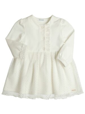 Jurk Cheryl met tule off-white/goud