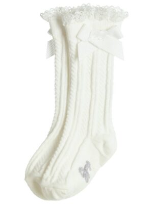 Kniekousen Kite met strikje off-white - GYMP