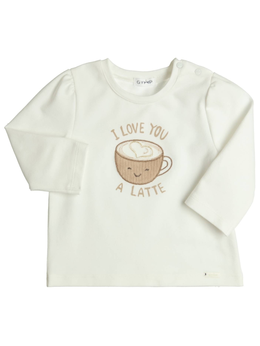 Longsleeve Aerodoux 'I love you a latte' off-white - GYMP