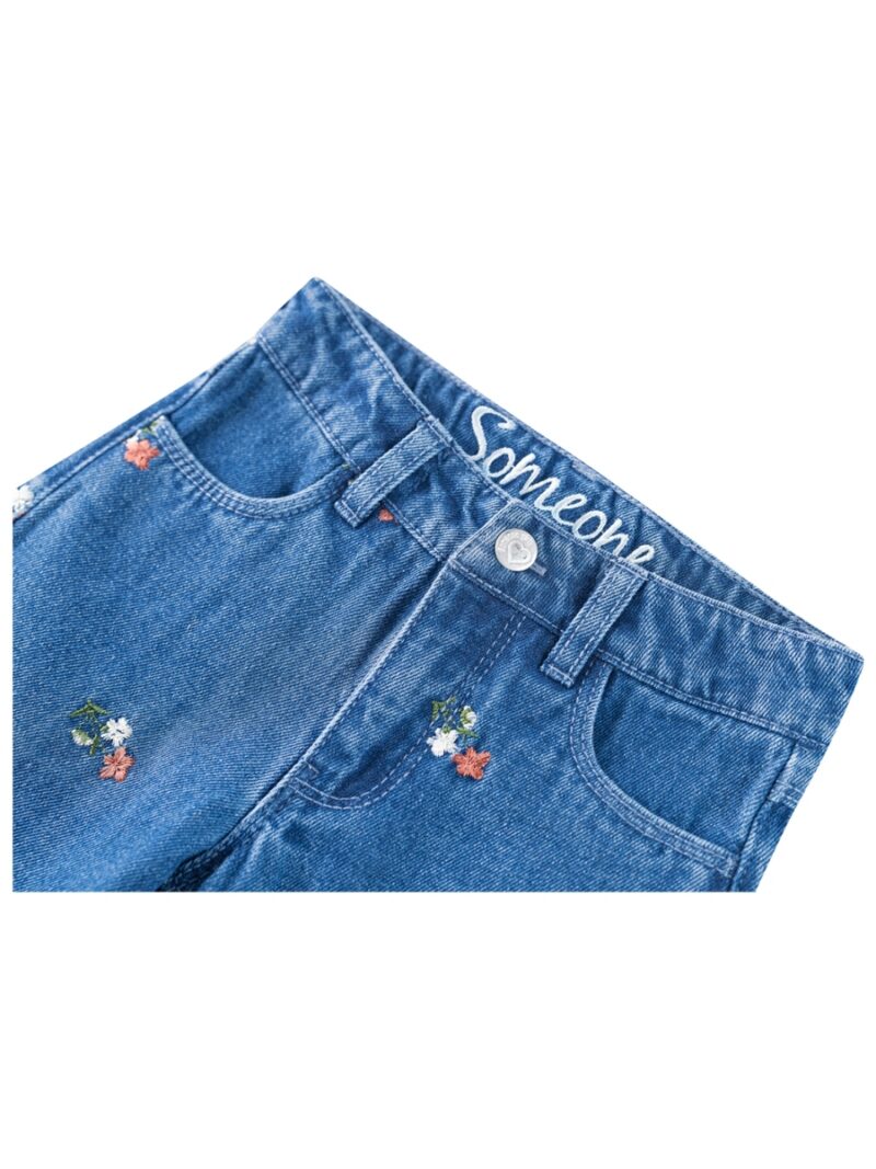 Jeansbroek met bloemetjes - SOMEONE