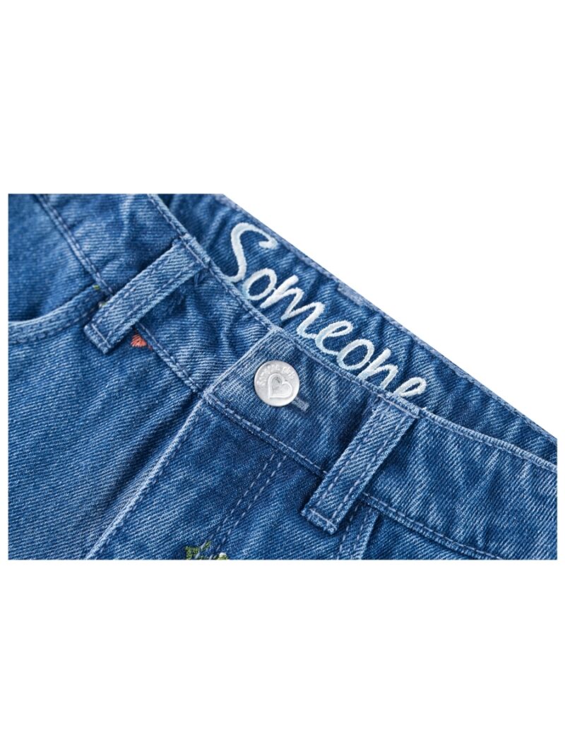 Jeansbroek met bloemetjes - SOMEONE