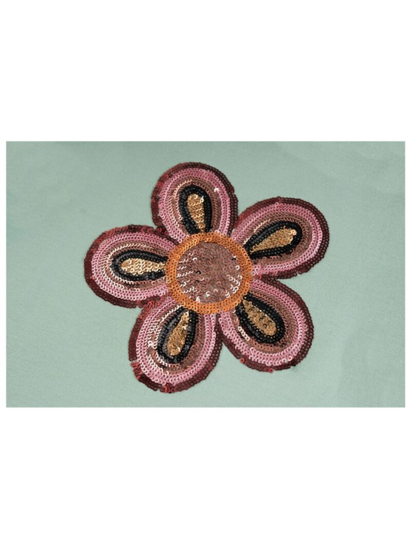Longsleeve bloem met pailletten muntgroen - SOMEONE