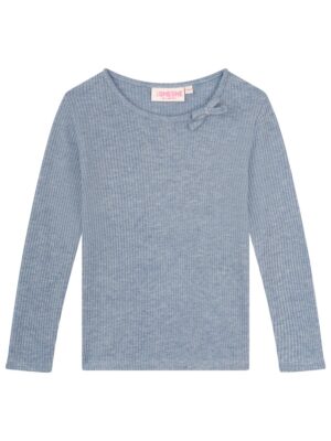 Longsleeve met fijne glitter en strikje blauw - SOMEONE