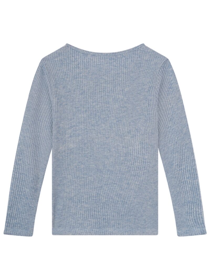 Longsleeve met fijne glitter en strikje blauw - SOMEONE