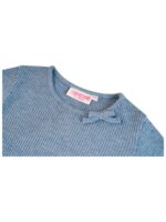 Longsleeve met fijne glitter en strikje blauw - SOMEONE