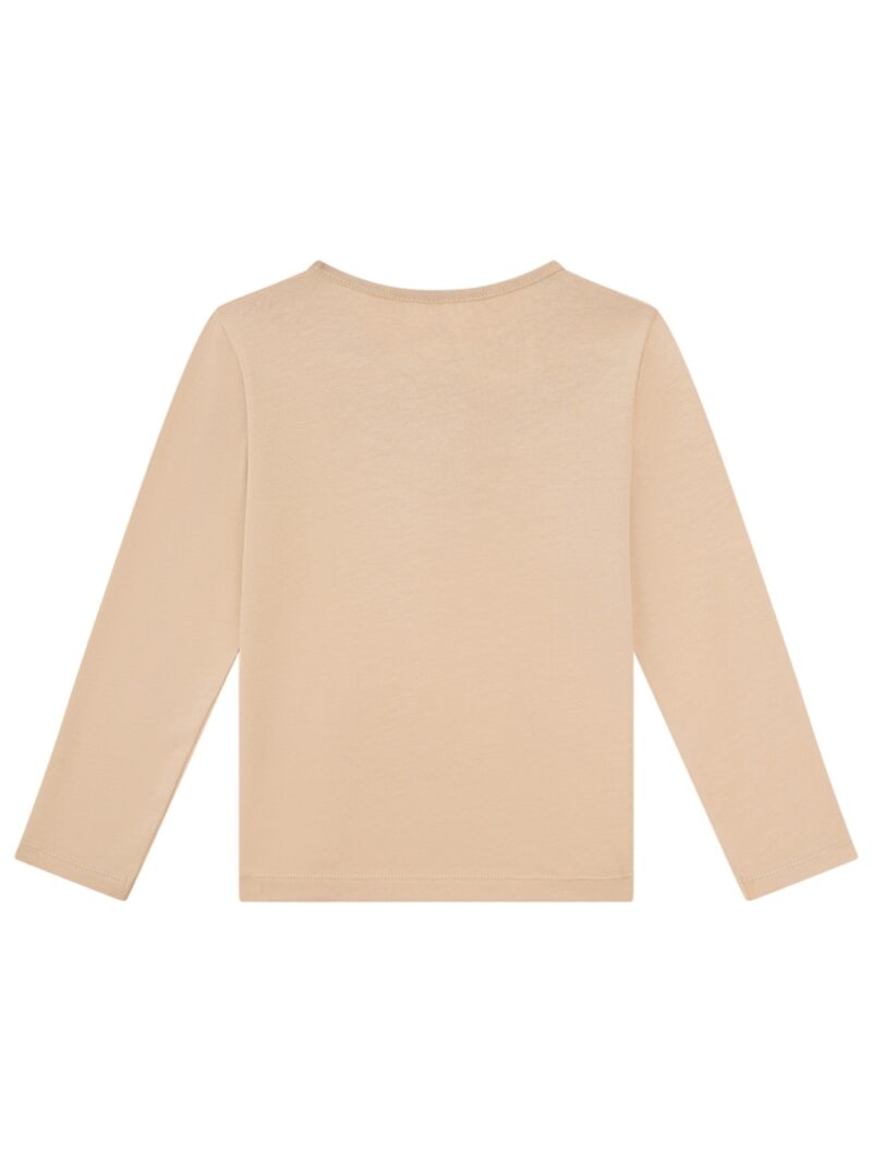 Longsleeve met glitterhartje beige - SOMEONE