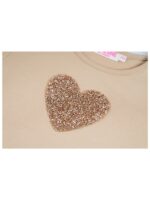 Longsleeve met glitterhartje beige - SOMEONE