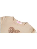 Longsleeve met glitterhartje beige - SOMEONE