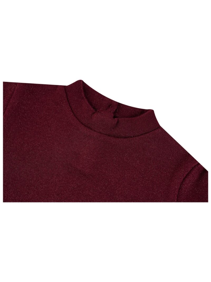 Longsleeve met kraagje en fijne glitter bordeaux - SOMEONE