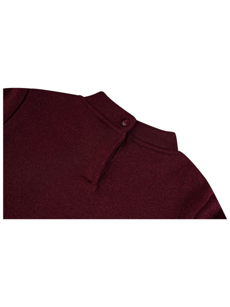 Longsleeve met kraagje en fijne glitter bordeaux - SOMEONE