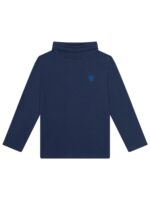Longsleeve met kraagje en hartje donkerblauw - SOMEONE