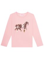 Longsleeve paard met pailletten roze - SOMEONE